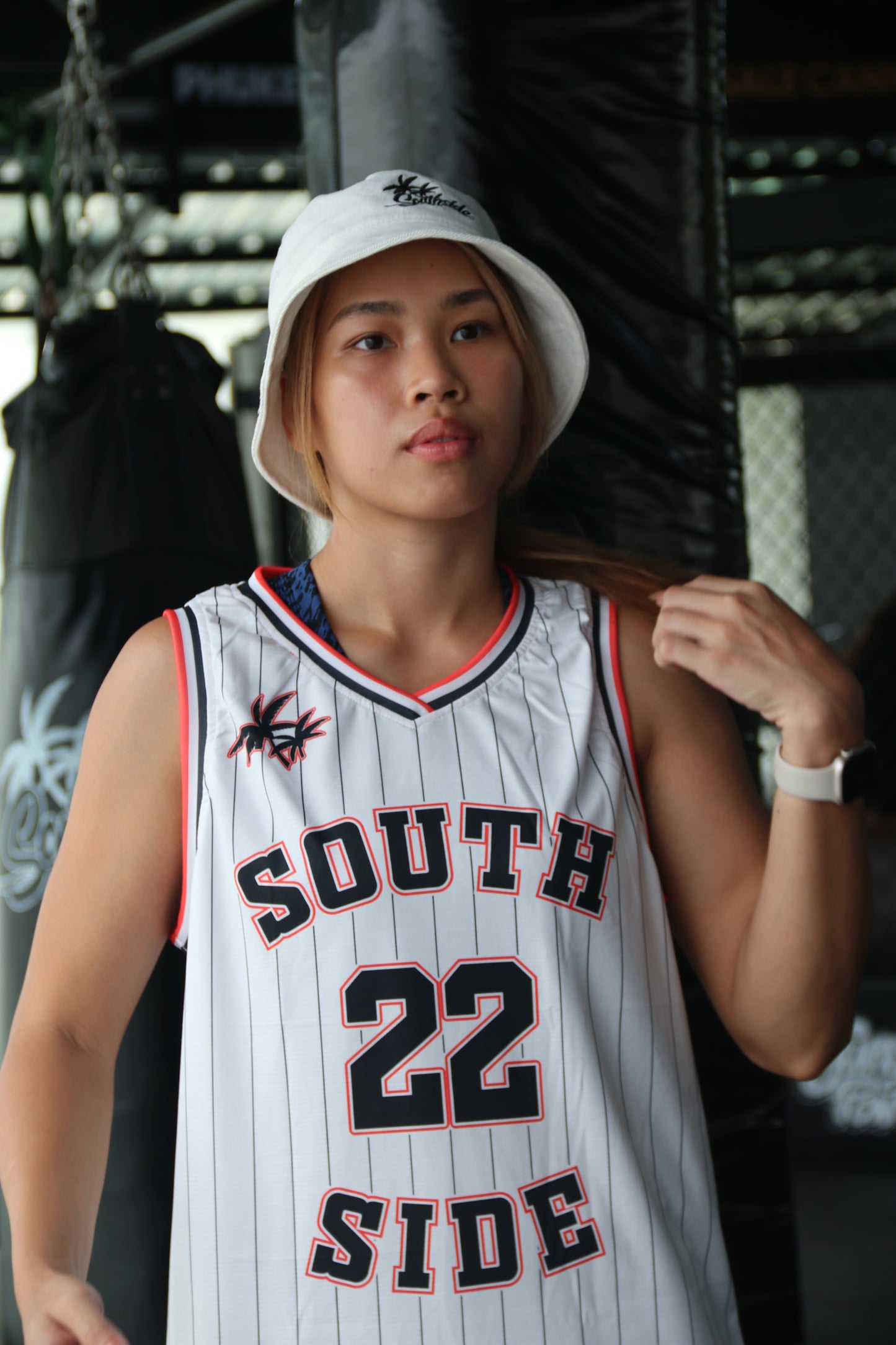 0005 Southside White Basketball Jersey